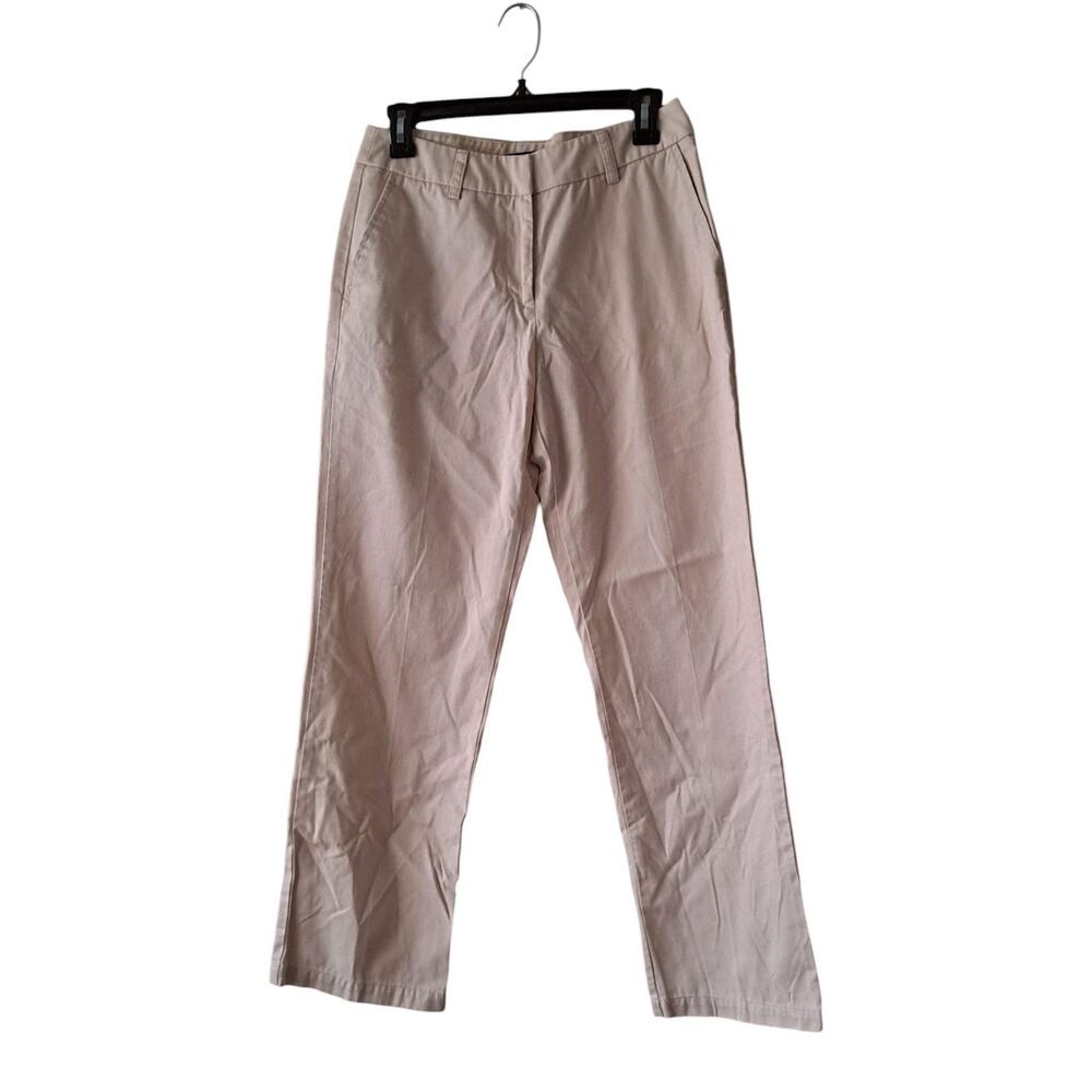 Pendleton Womens Cream Cotton Straight Leg Casual Trouser Pants Size 6 Petite